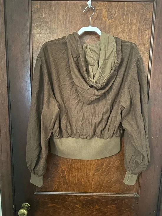 Free People Hannah Bomber Jacket Brown Size M - Picture 4 of 5